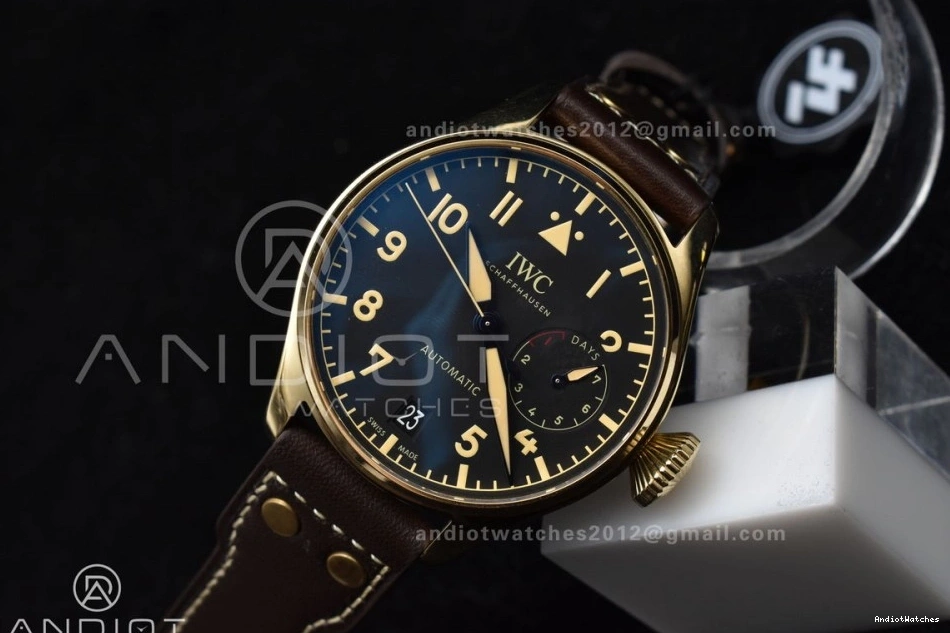 Strap 1:1 on A Real Edition Bronze Minimalist 519 Pilot Big IW501005 Leather ZF Brown Black Dial Best 0302